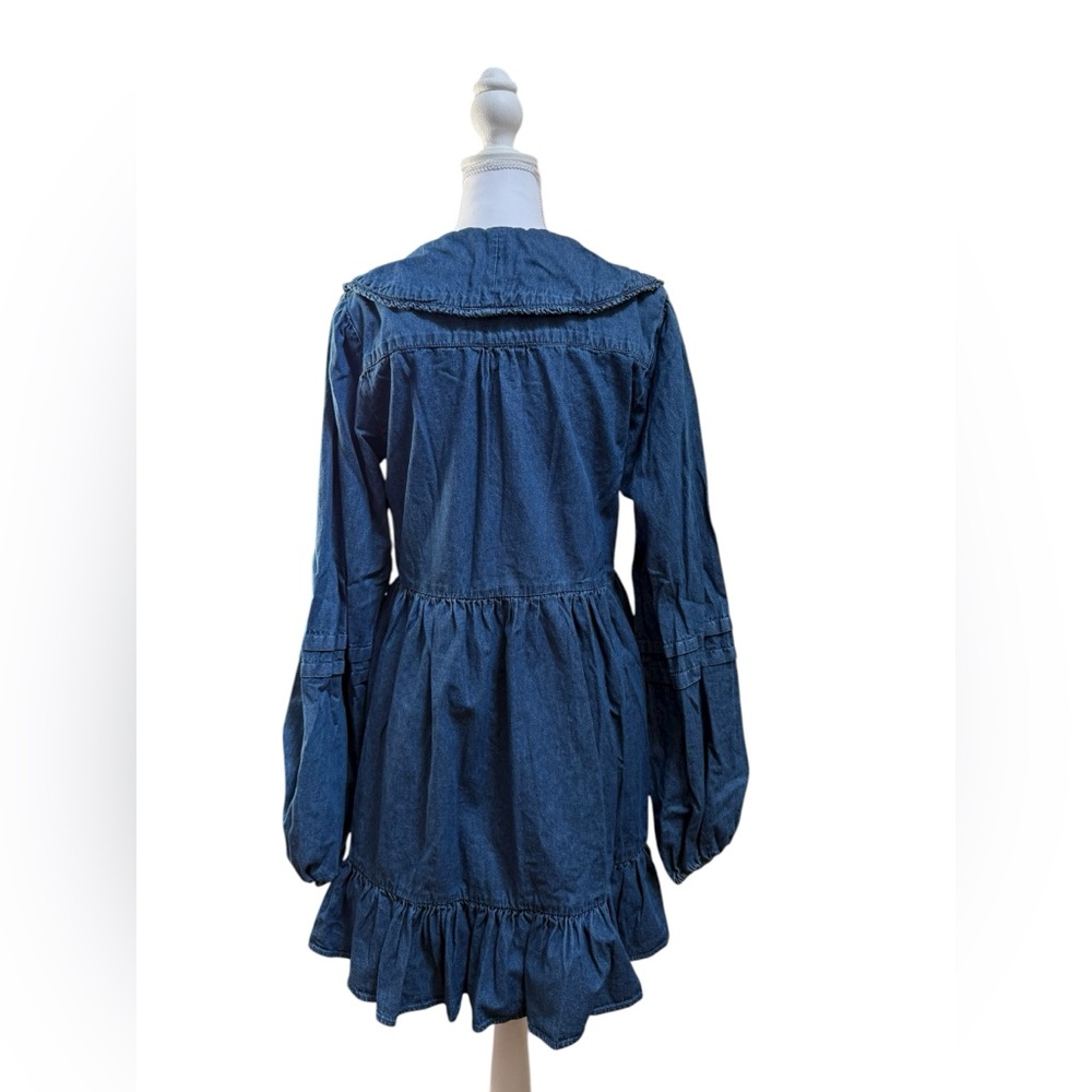 BDG Urban Outfitters Women’s Long Sleeve Button Front Denim Collar Dress Small - Picture 7 of 12